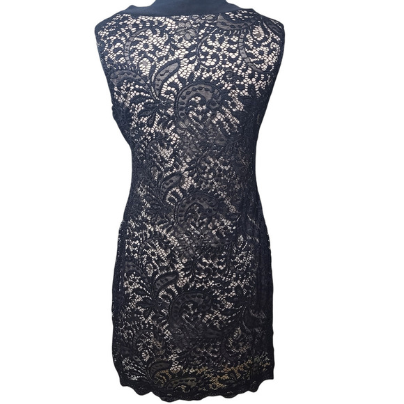 Love fast live hard lace black dress key hole sleeveless sz L - Picture 3 of 8